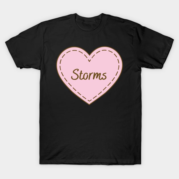 I Love Storms Simple Heart Design T-Shirt by Word Minimalism